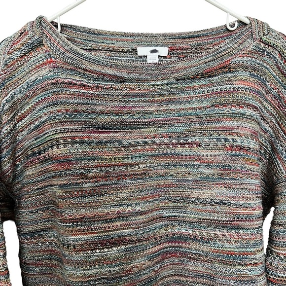 J. Jill Sweater Rainbow Striped Knit Pullover Women's Size XS Winter Multicolor - Picture 2 of 7